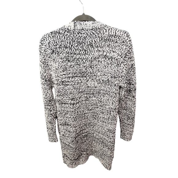 Poof Open front Long‎ cardigan Womens Medim Popcorn Black White Sweater Layers - Picture 2 of 7